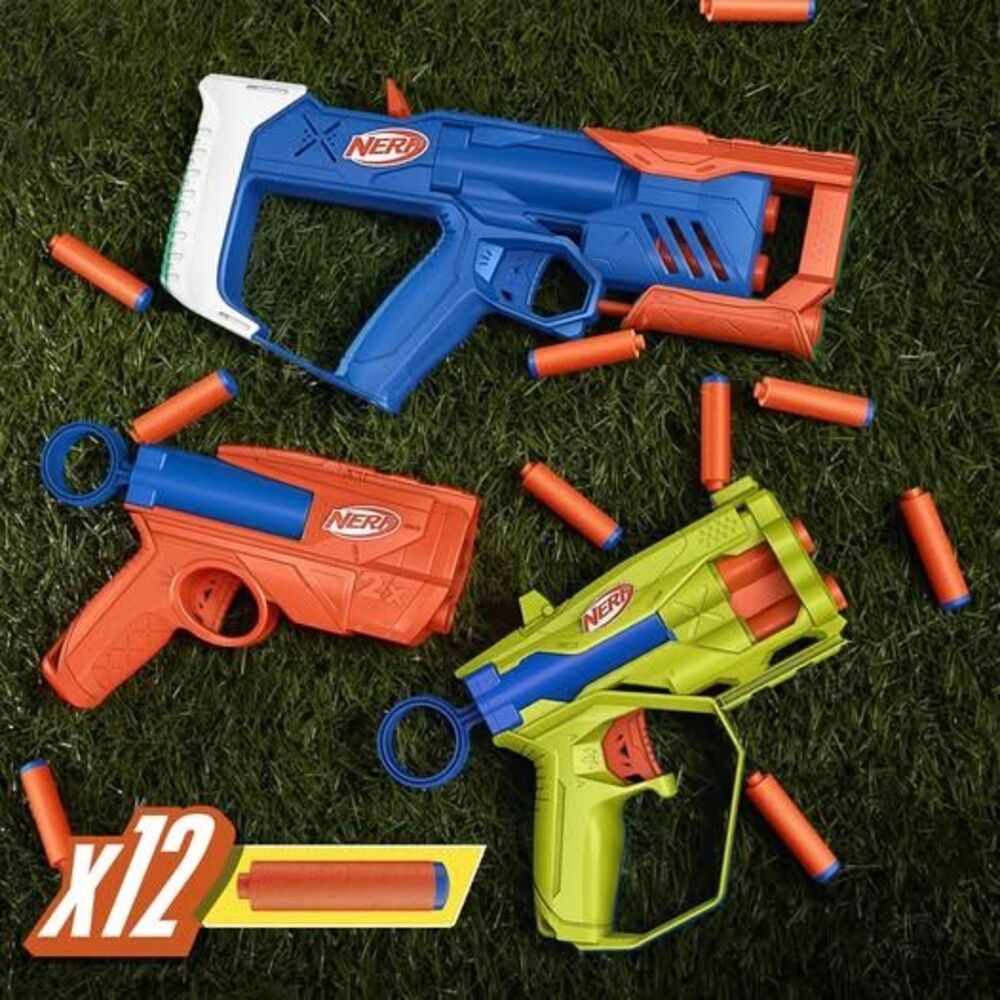 Nerf N Series Triple Action 3-Blaster Pack, 12 Nerf N1 Darts! - Picture 2 of 3